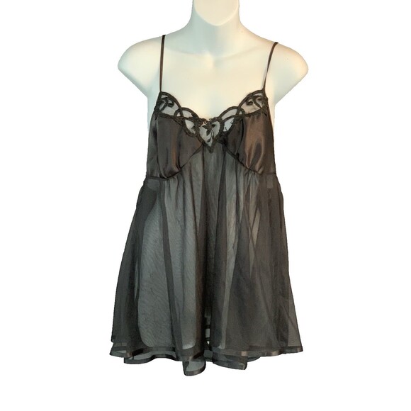 Cinema Etoile Other - VTG Y2K Cinema Etoile Black Sheer Babydoll Chemise Negligee Medium Sexy Romantic